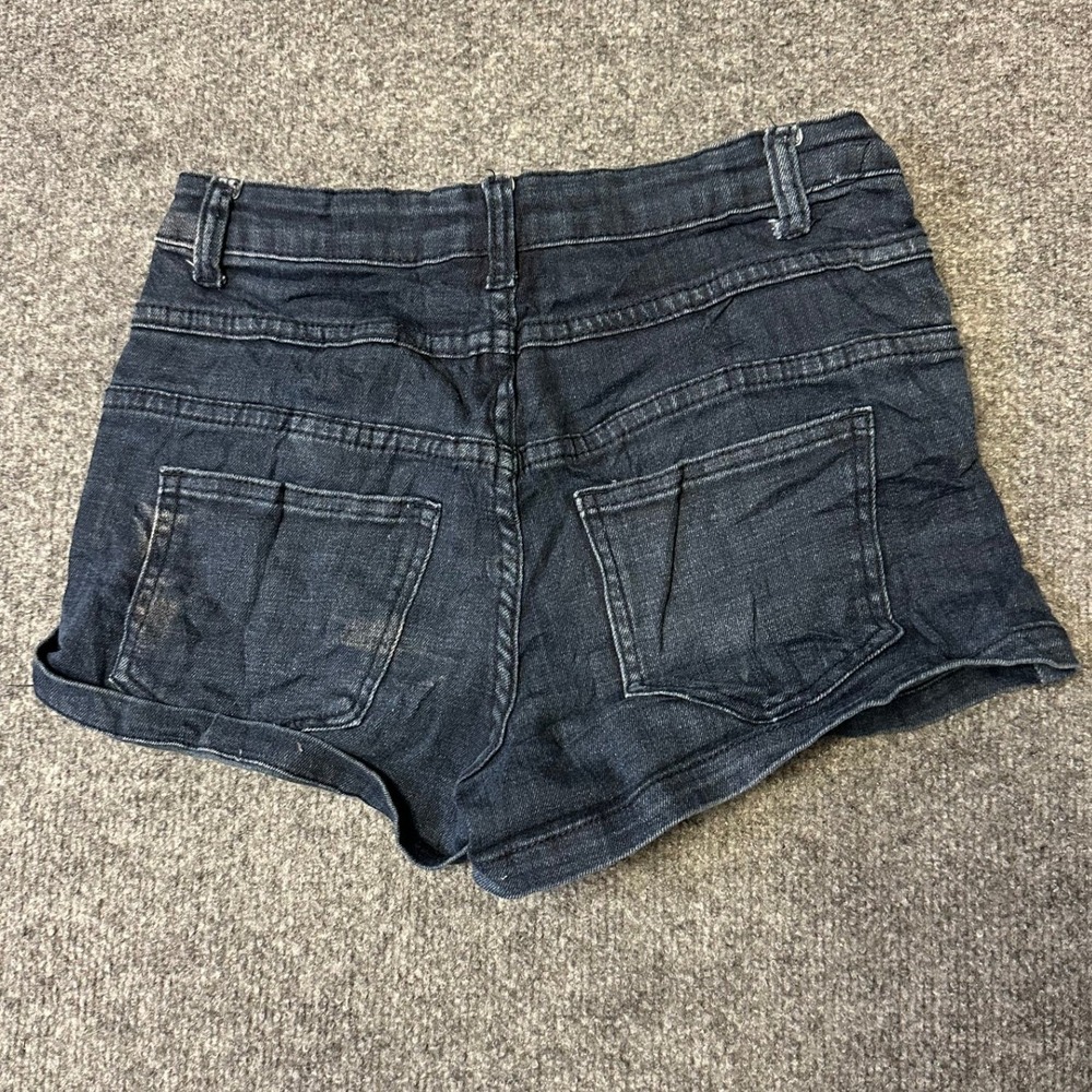dELiA*s Shorts Womens Size 5/6 Dark Wash High Waisted Button Fly Skylar Denim